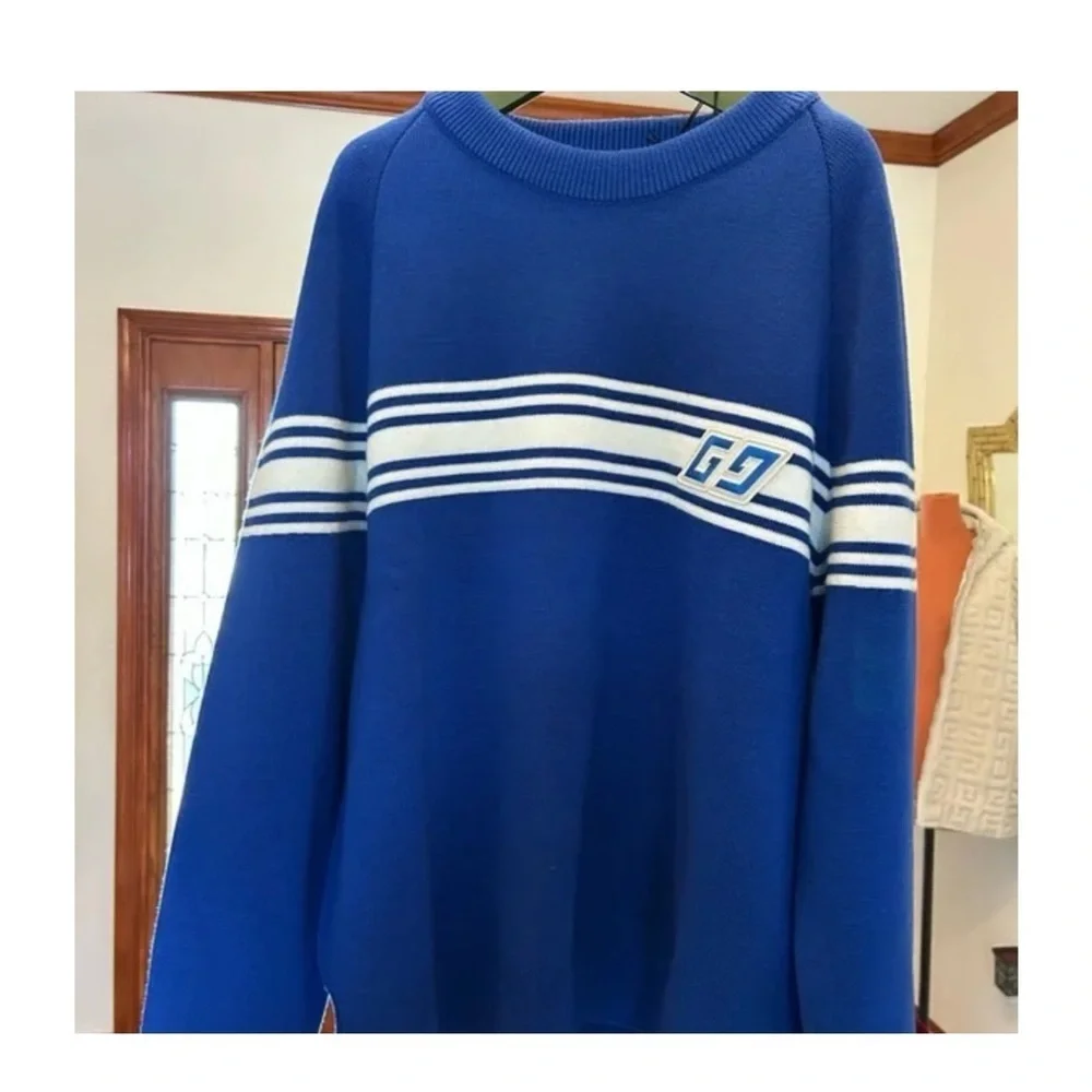 Gucci knit wool sweater with GG logo size large made in Italy